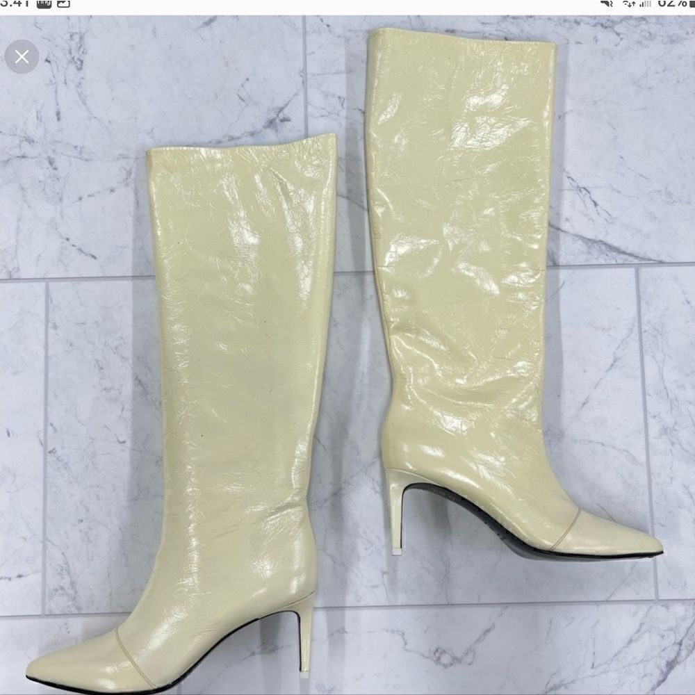 MSRP $795 Rag & Bone Beha Knee High Off White Boot Size 9 (EU 39)